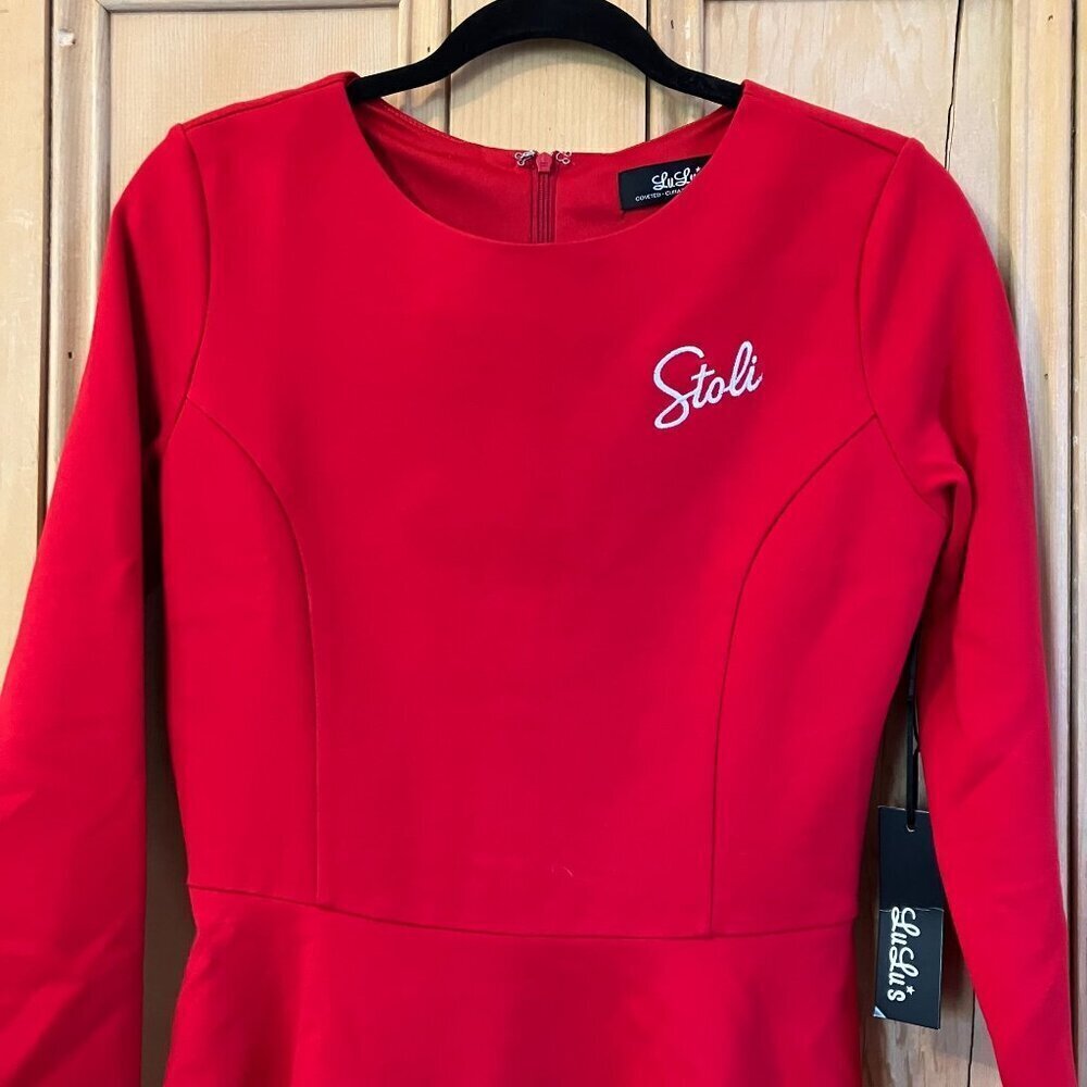 Lulus Womens Stoli Vodka Christmas Xmas SantaCon Dress Size Medium Red XM NWT